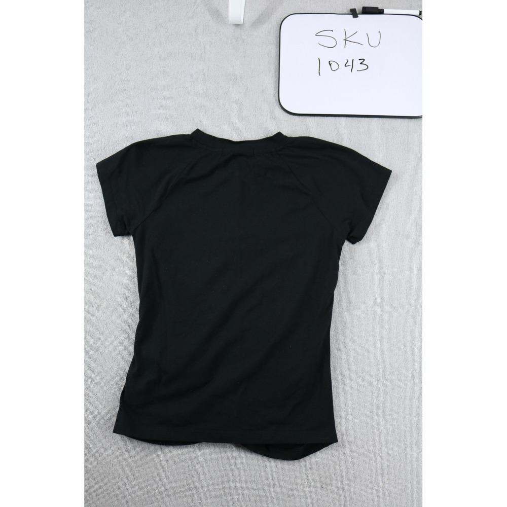 Sanctuary Top Womens XS Black Key It Ruched Front Short Sleeve Pima Cotton